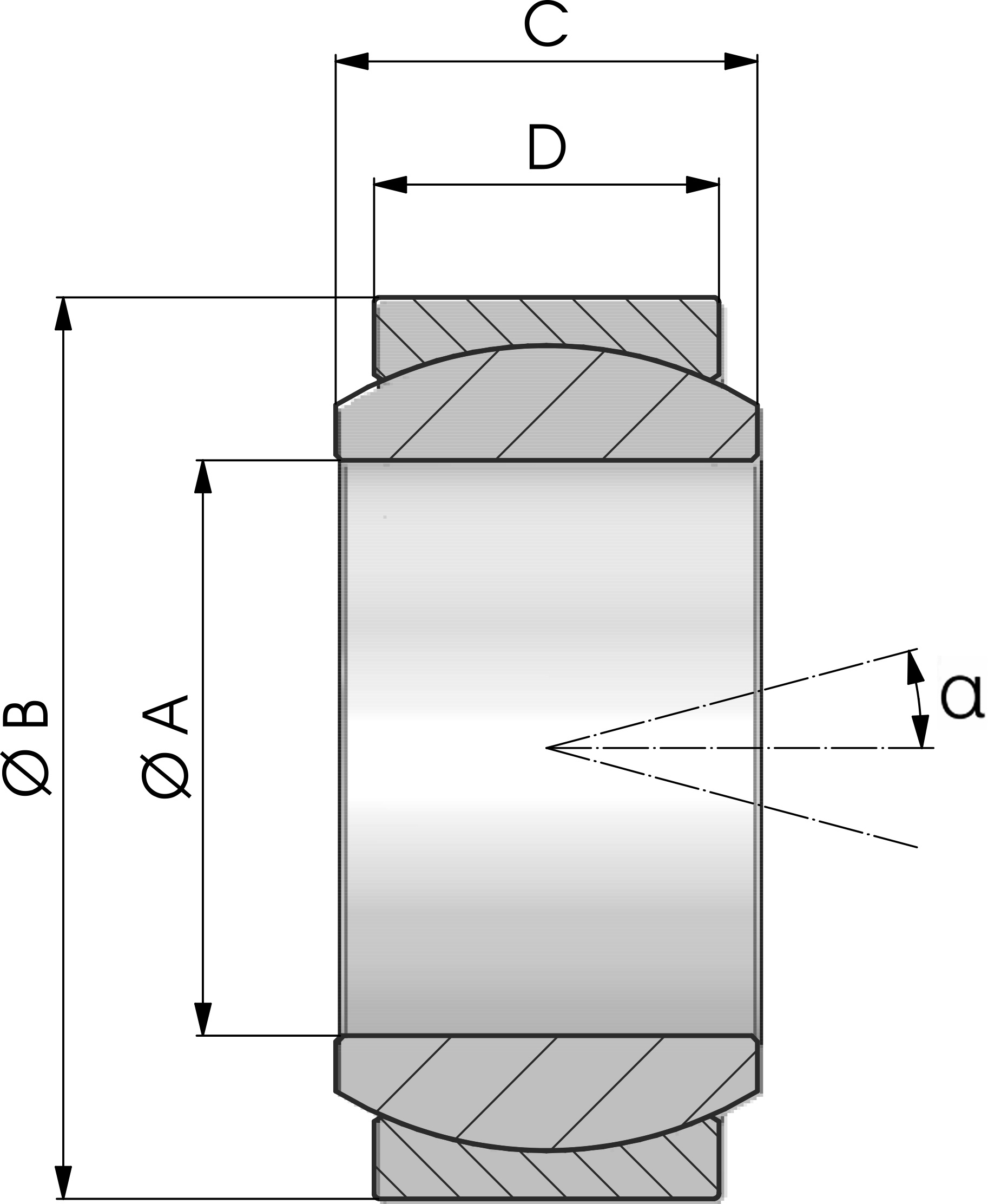 CABEZA DE RÓTULA ESFÉRICA RADIAL GE-UK